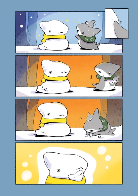子ザメと雪だるま 