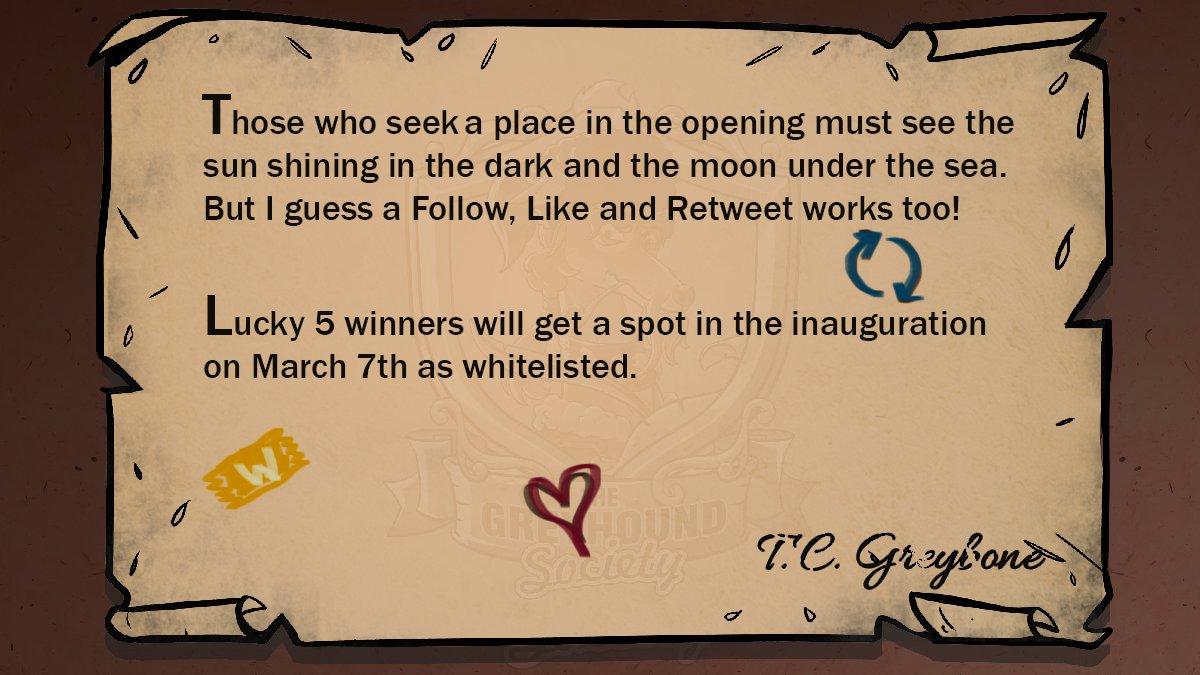 Whitelist #CNFTGiveaway ! 🎟️🎟️🎟️🎟️🎟️

We are giving away 5 whitelist spot in our Discord!

✅ Follow us
✅ Like ❤️ &amp; Retweet 🔁
✅ Put your Discord Id in the comments!

We will be picking randomly 5 Discord Ids from the comments!

End Date: 12/02 - 19:00 UTC