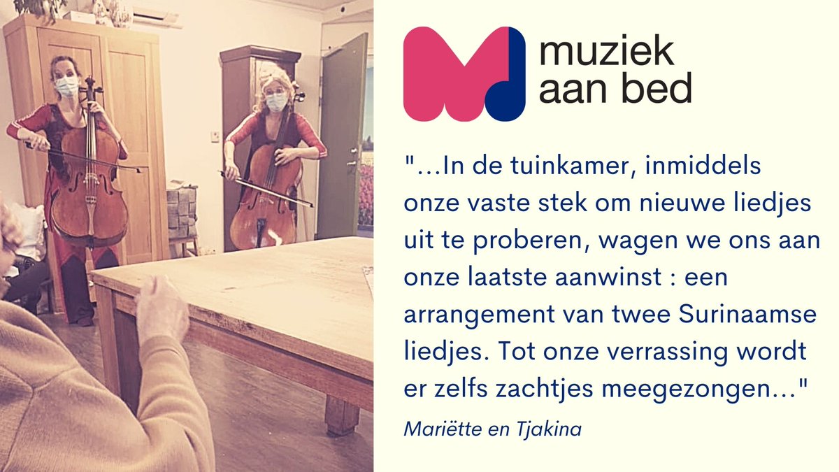 Volg je #muziekaanbed al op Facebook? Daar delen we blogs van onze cellisten vol mooie verhalen uit de praktijk facebook.com/MUZIEKAANBED #muziekindezorg #zorg