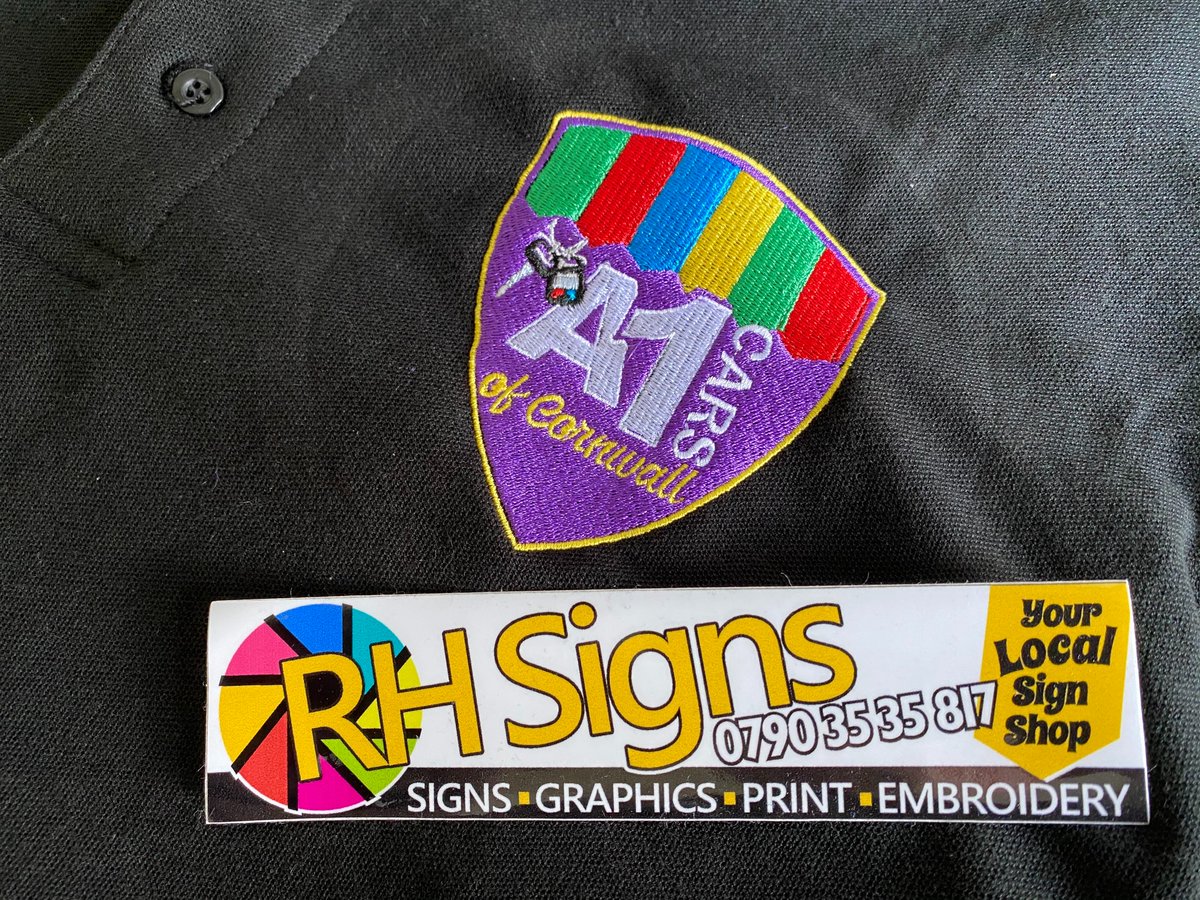 RHSigns2016's tweet photo. Embroidered workwear for A1 Cars, Cornwall.  We cover a wide range of clothing, workwear and PPE for you and your business.  Give us a call on 07903535817 or visit https://t.co/r6mXD1DKRF.
#advertising #embroidery #workwear #clothing #uniform #cornwall #quality #southwest https://t.co/NiZ9OMJH5C