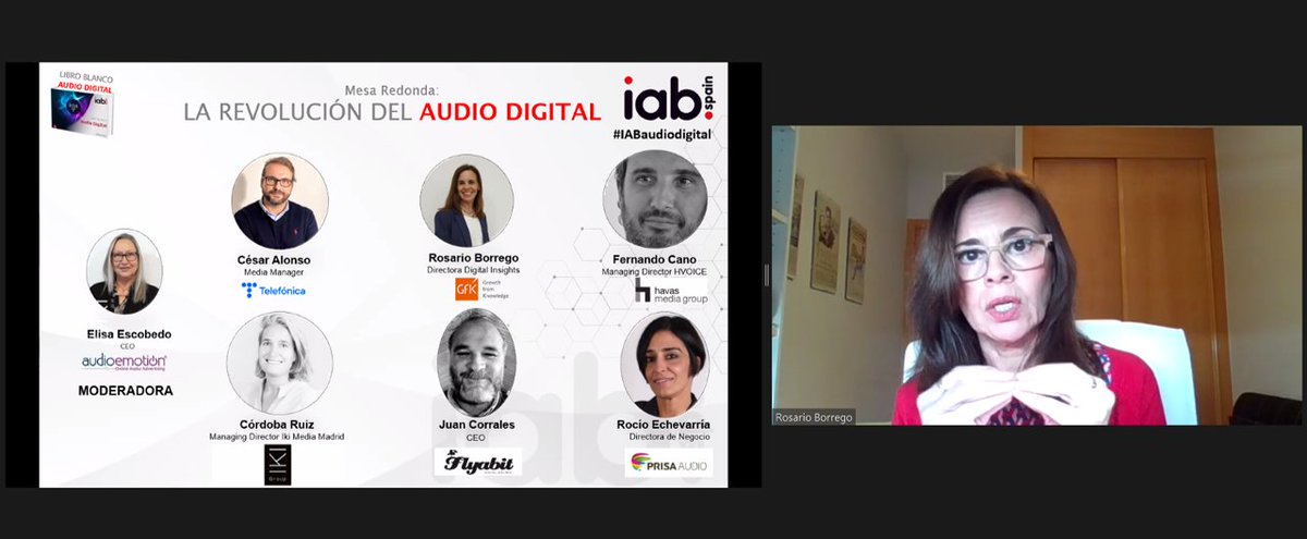 IAB_Spain's tweet photo. .@RosarioBorrego de @GfK_Spain: “Uno de los capítulos que ha estado siempre abierto es cómo medir el audio digital. Sin embargo, en los últimos años se ha ido consensuando qué tipo de métricas usar.”
#IABAudioDigital https://t.co/ZworNdlV28