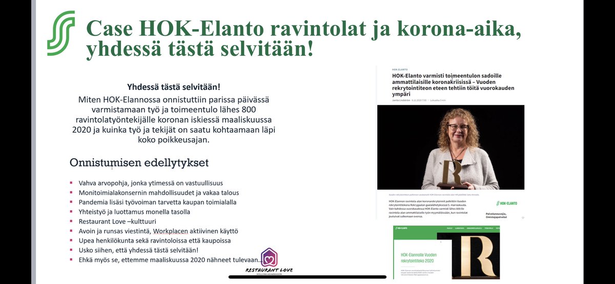 HanneLehtovuori's tweet photo. #Inhimillisyys on yrityksille menestystekijä tulevaisuuden työmarkkinoilla 💚 @sryhma puheenvuorossa #TyöllisyysForum2022 oli ilo jakaa #vastuullisuustekoja mm @HOKElanto ja Pohjois-Karjalan Osuuskaupasta #ässäduunissa onnistutaan https://t.co/ERGuRdSxwm
