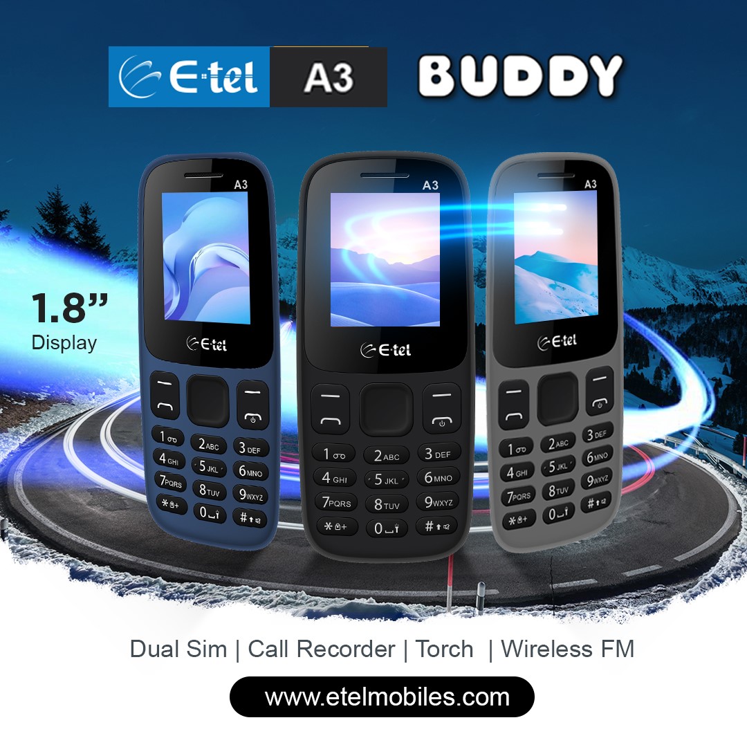 BrantelLanka's tweet image. E-tel Buddy A3 Feature phone with a trusted warranty from Brantel Lanka  Pvt Ltd
Click on etelmobiles.com/Product.aspx?i… for detailed specifications or to purchase online.
#FeaturePhone #BasicPhone #valueformoney #trusedwarranty