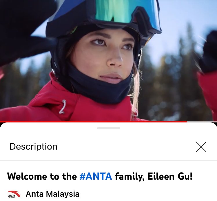 badiucao's tweet photo. Why Eileen Gu, China’s new super idol Olympic champion is more problematic than just ignorant US teen？

Gu is the new face of Chinese company #Anta which withdraws form BCI for keeping exploiting Uyghur genocide and slave labor in Xinjiang.

#BoycottBeijing2022 
#Beijing2020 https://t.co/GDNgrW1bYL