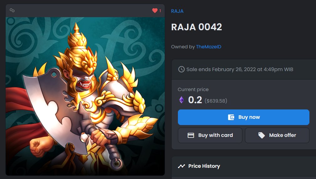 Raja NFT (@nftraja) on Twitter photo Crazy weapon and cool armor on secondary sale!
Grab yours now:
opensea.io/collection/raj…
#nfts #polygonnft #nftcollector #nftcommunity #nftdrops #nftartists #nftindonesia #nftasia
#nftgiveaway
<a href="/NFTindonesia_/">NFTindonesia</a>
@metarupa_nft Crazy weapon and cool armor on secondary sale!
Grab yours now:
opensea.io/collection/raj…
#nfts #polygonnft #nftcollector #nftcommunity #nftdrops #nftartists #nftindonesia #nftasia
#nftgiveaway
<a href="/NFTindonesia_/">NFTindonesia</a>
@metarupa_nft