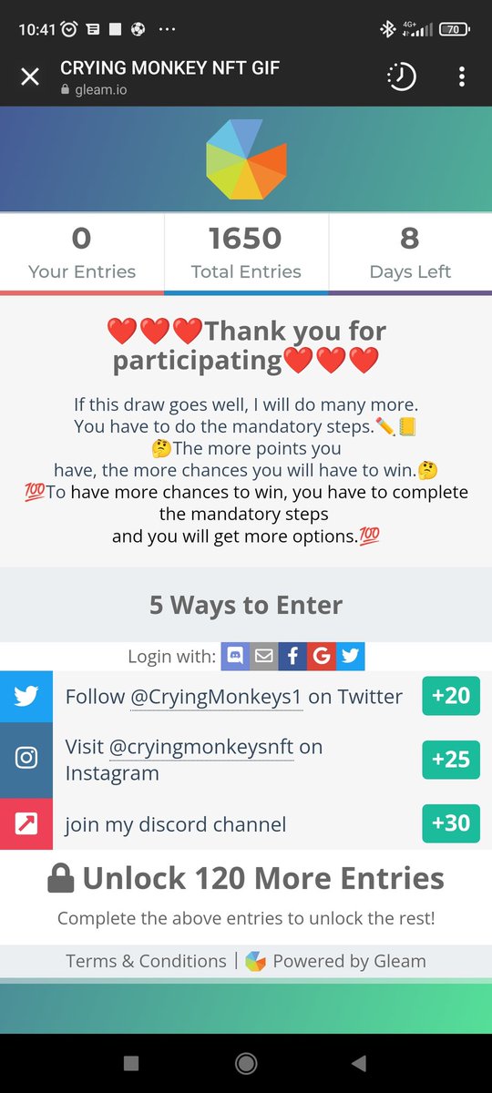 CryingMonkeys1's tweet image. There are 8 days left, get enough points💯💯💯