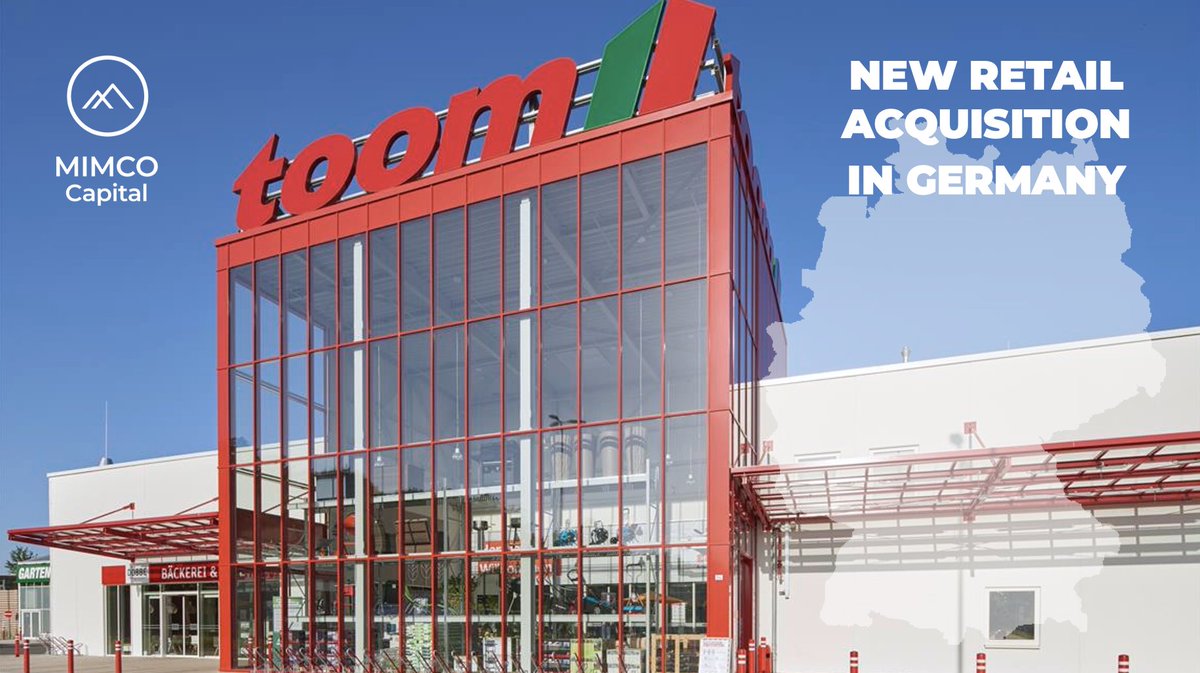 MimcoCapital's tweet photo. [ACQUISITION] 🏢 On behalf of its #EverestOne fund, @MIMCOCapital completes the acquisition of a Retail Park in the city of Weisswasser, #Germany. With @TOOMBaumarkt as main tenant, the property represents a surface of 12,953 sqm➡️ https://t.co/qkTsROw5yX 
#assetmanagement https://t.co/fzcw8ZxafL