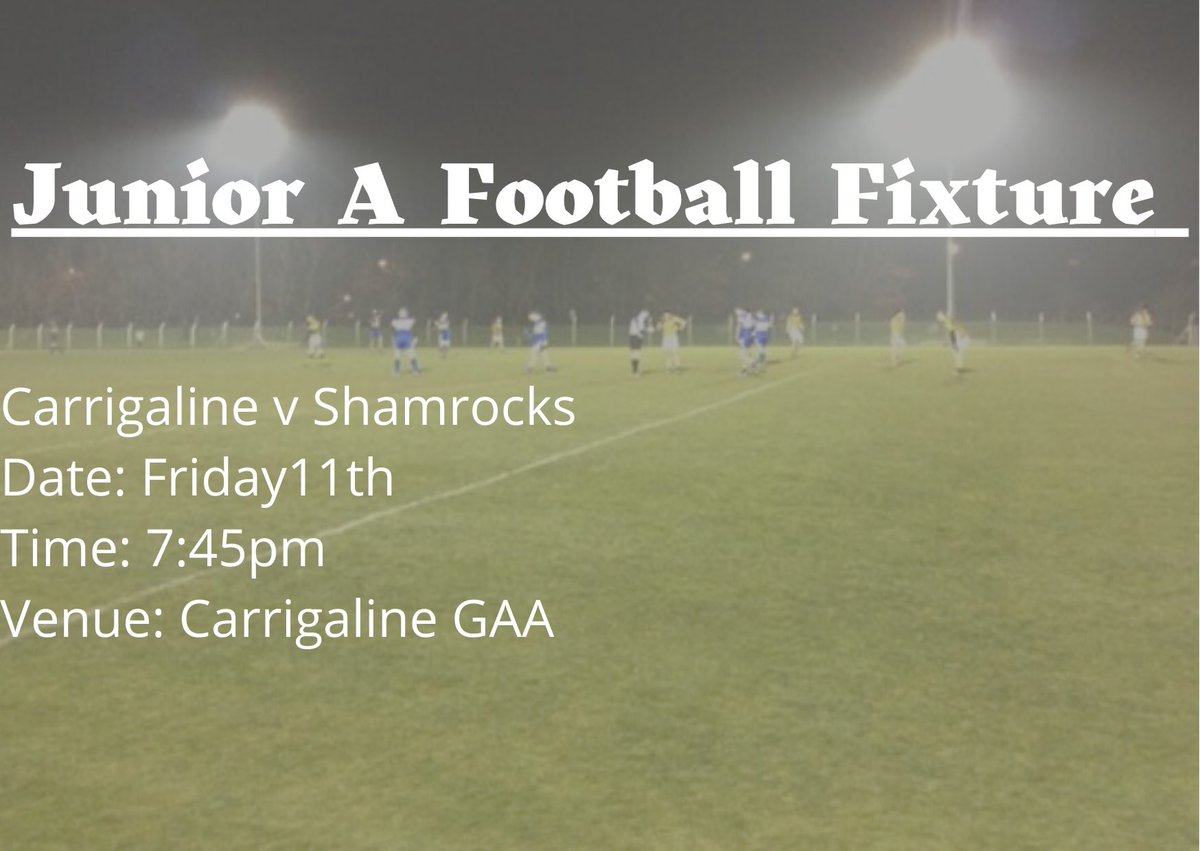 CarrigalineGAA's tweet photo. Please note time change in tomorrows fixture https://t.co/kkUhozeX6n
