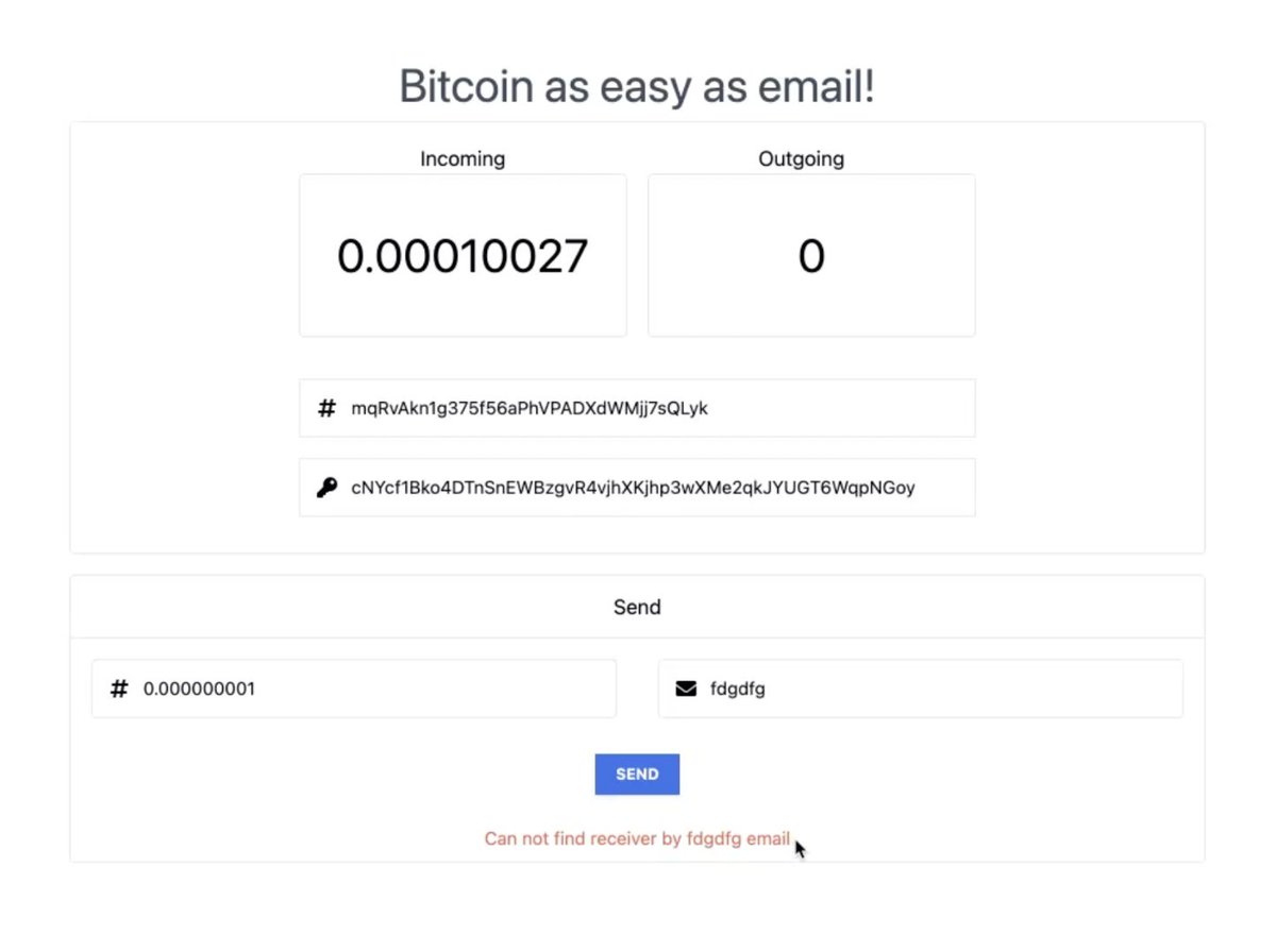BTCemail's tweet photo. #dayzero + 29
Could it be this simple? Why not?
Send #bitcoin to a friend in 2 simple steps:
1. Add email address
2. Send #Bitcoin / satoshis
We're working hard to make this simple, easy, and a little bit magical.
🧙🏼♂️
#BTCemail https://t.co/V1LFeivxy9