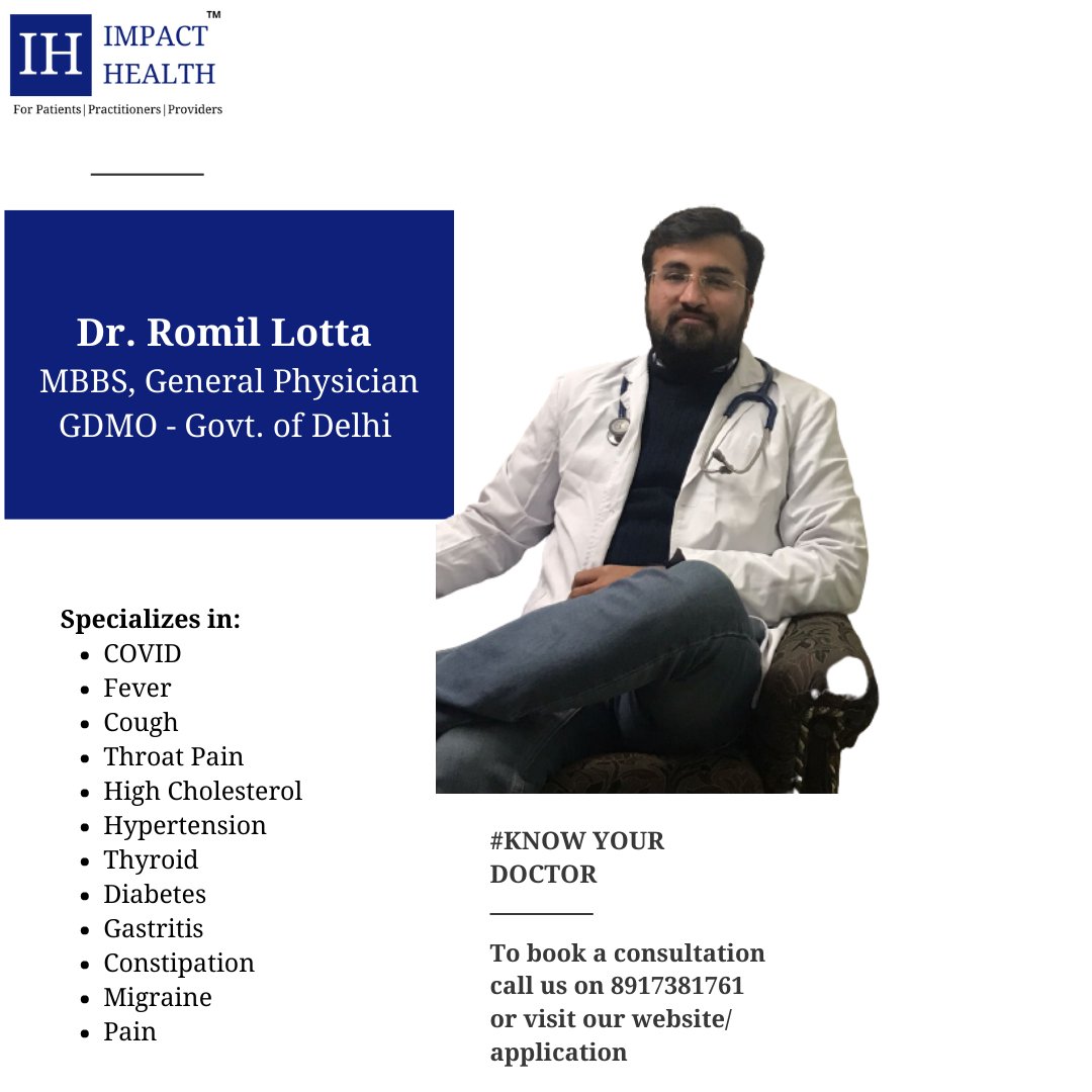 Dr. Romil is a Physician from RML Hospital & University and has worked with public health institutions like PGIMER & Safdarjung Hospital, Delhi.
#publichealth #patientsupport #patientassistance  #Pharmasupport  #internalmedicine #impacthealth