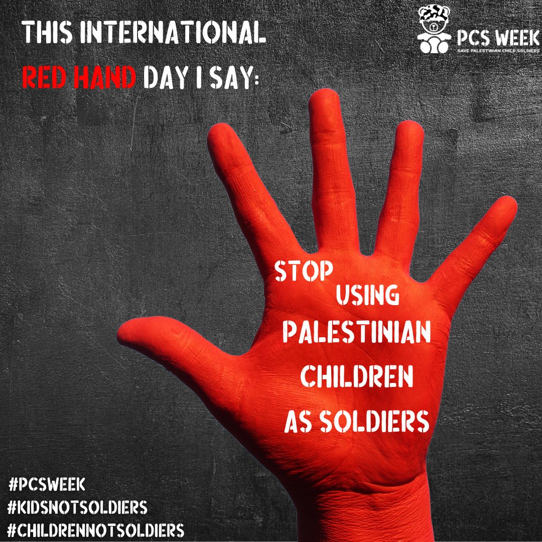 PCSWeek's tweet photo. This Red Hand Day let's do our part to stop the cashflow to terrorist organizations that recruit child soldiers by sending CAF America an email here: https://t.co/t0G7V9F29z and here https://t.co/IKvtxDW9Rb asking them to review their funding policy. #PCSWeek #ChildrenNotSoldiers https://t.co/rHnxh559v4