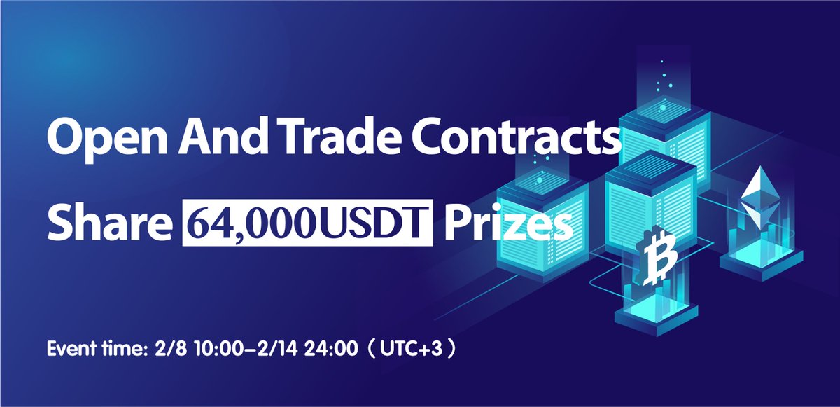 #PluBits Contract Activity is Coming!

White heavy check markOpening, Trading contracts
Banknote with dollar signSharing 64,000 USDT prizes
Timer clockFebruary 8, 10:00-February 14, 24:00 (UTC+3)

More Details:plubits.com/en_US/noticeIn…

#Bitcoin  #ETH #contract #Giveaways