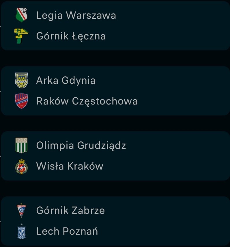 EkstraPasjonat's tweet photo. Wczoraj w PP miały miejsce Derby Śląska, w których to po serii rzutów karnych zwyciężył Górnik. Był to mecz  walki zakończony bez bramek. Bohaterem został Sandomierski, który wybronił 2 karne. Zabrzanie zmierzą się u siebie z Lechem. Poniżej drabinka PP⬇️
#Puchar1000goli #PIAGÓR https://t.co/B893z7ZVtT