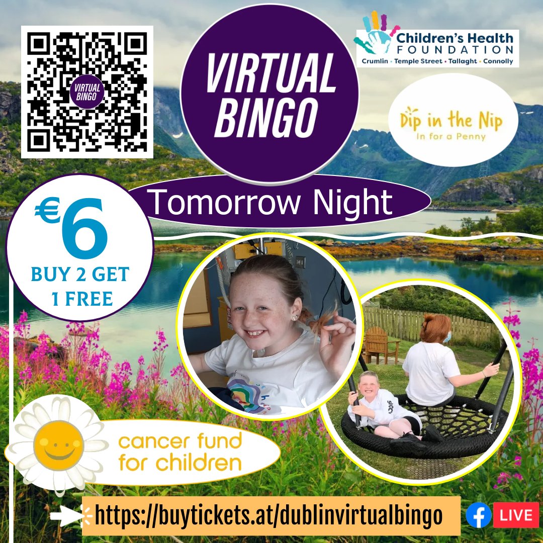HughesEvents's tweet image. Tickets are now available... make sure you get yours.
buytickets.at/dublinvirtualb…
Tickets are €6 (Buy 2 Get 1 FREE)
#bingo #charity#ireland #friends
All funds raised supports 
#CMRF #InforAPenny #CrumlinHospital @CMRFCRUMLIN @InForAPenny2022