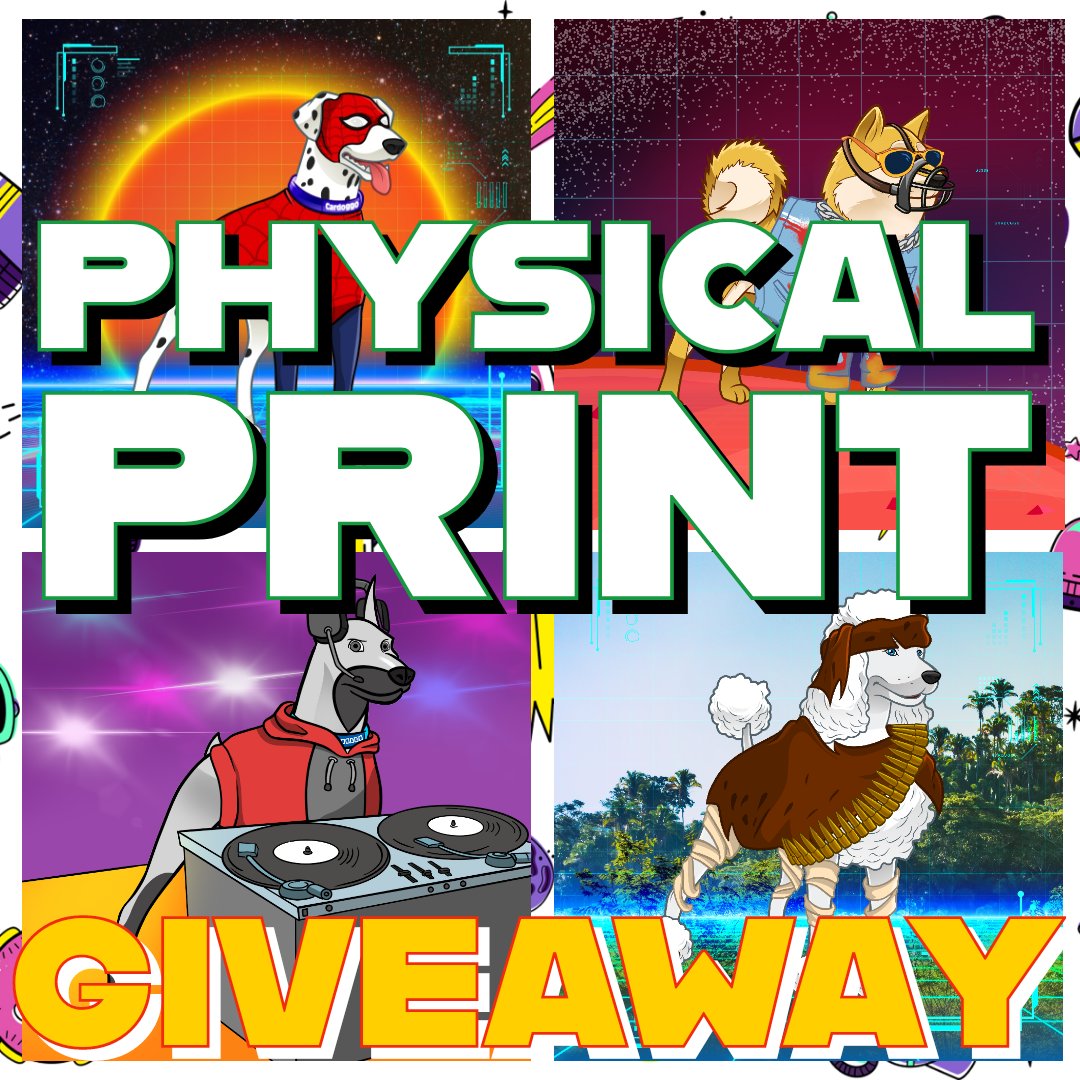 📢 Physical Print #GIVEAWAY!

Comment 'Print' below and we'll choose 5 lucky winners to get a high quality giclee print of their #Cardoggo #CNFT sent out!

Well announce winners in 48 hours.

Good luck 🙌🏽
#cnfts #CNFTGiveaway #NFTGiveaways #NFTGiveway #CNFTGiveaways #CNFTdrop