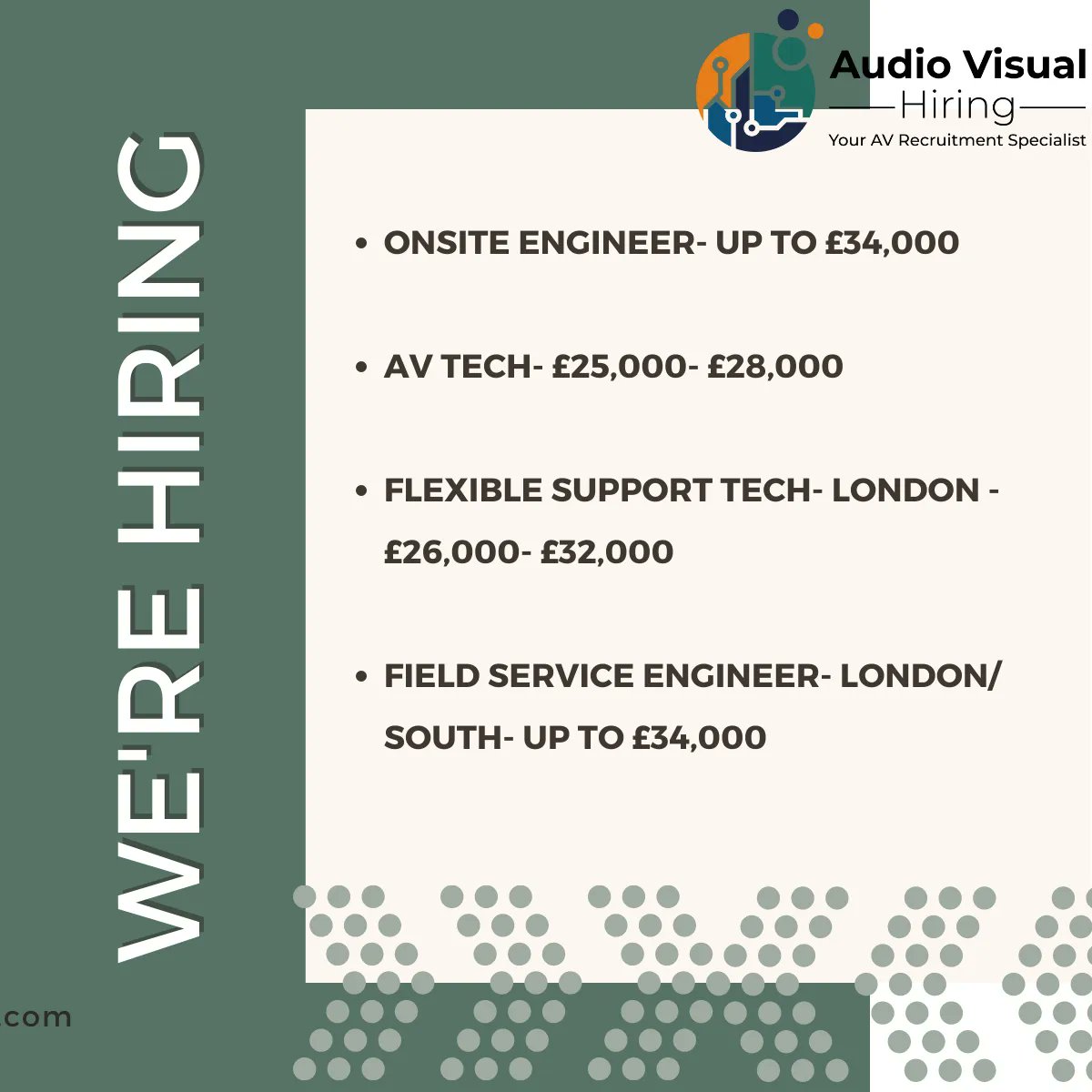 AVhiring's tweet image. We are working with a leading AV integrator based in London who is seeking the following roles.

For more info, email us in complete confidence:
info@audiovisualhiring.com 

#audiovisual #avjobs #onsitetech #fieldserviceengineer #london