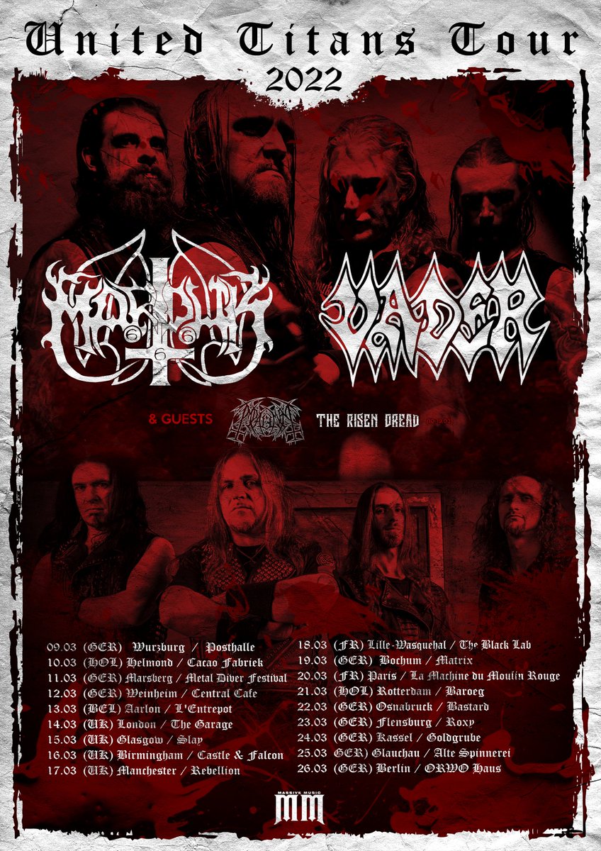 We're 1 month away to hit the road with such amazing bands. We're playing on the following dates #unitedtutanstour #vader #marduk #deathmetal #blackmetal #eutour2022 #uktour2022 #groovemetal #melodicdeathmetal #therisendread