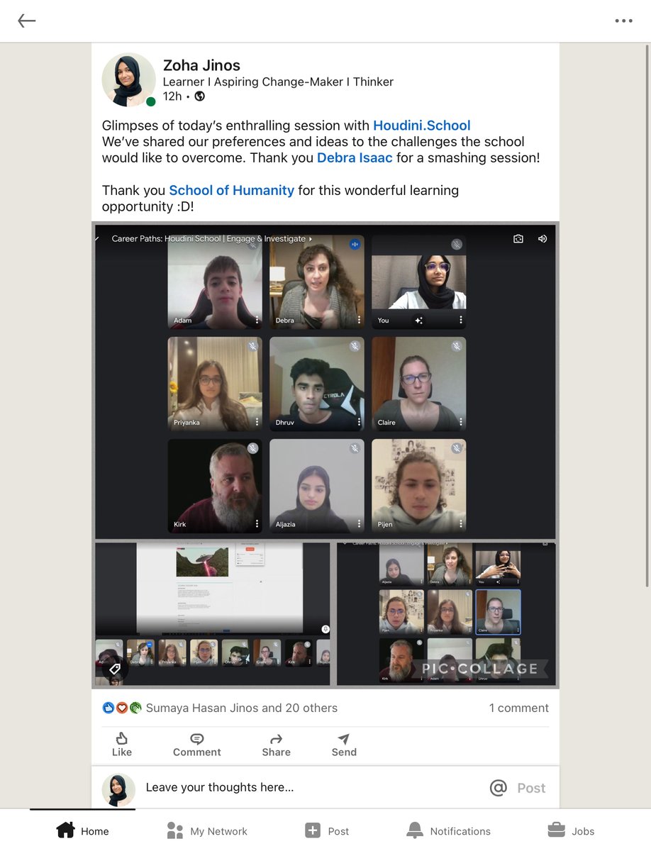JinosZoha's tweet photo. Here are the highlights of yesterday’s session with Debra, Founder and CEO of @HoudiniSchool. It was GREAT to connect with new people! 
@sofhumanity ; @raya_bid 

@Fatima_Martin , @RemyaRanjith18 , @mashanazeem1 https://t.co/BdTPoFzZxr