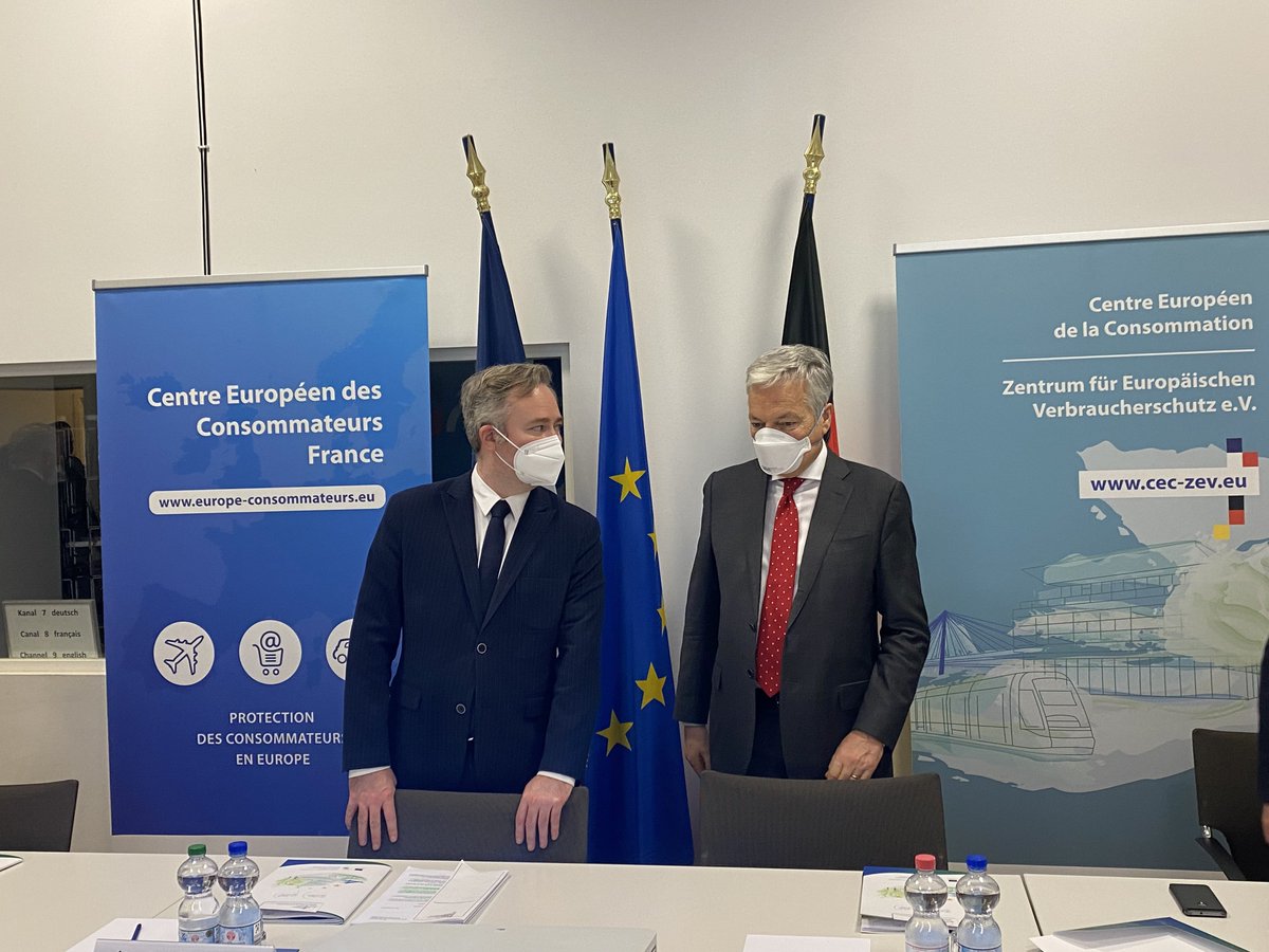 cec_zev's tweet photo. 🇫🇷🇪🇺🇩🇪
Focus sur la #consommation franco-allemande et européenne. @JBLemoyne et @dreynders nous rendent visite dans le cadre du #EuropeanConsumerSummit 

@VincentThiebaut @PiaImbs @fabienne_keller 

@ECCFrance @EVZ_Deutschland https://t.co/x22e3NwHvk