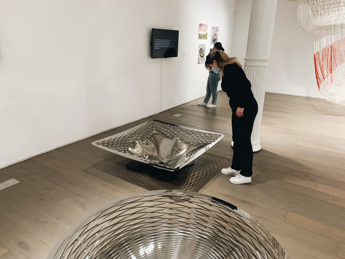 prattischool's tweet photo. It was great seeing so many new and familiar faces at the Valentine's Day Pop-up! The artwork on display is breathtaking, and we highly recommend stopping by and checking it out. Here are some photos of some students and staff exploring the gallery. 
 #prattGrad #springsemester https://t.co/GnX9if8BhS