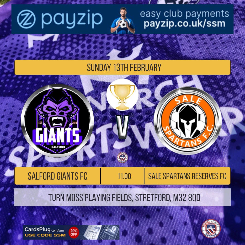 *Fixtures*

Cup fever this weekend ⚽👊

1sts - Tough game against  <a href="/smfc1948/">South Manchester FC</a> in round 5 of <a href="/Manchester_FA/">Manchester Football Association</a>
County cup. We host at our old stomping ground <a href="/OurTurnMoss/">Friends Of Turn Moss 💚</a>

Reserves - Travel away to <a href="/Salford_Giants/">Salford Giants FC</a> in round 1 of the Joe Kennedy cup

Sponsors @GMBTrafford <a href="/Monarch_SW/">Monarch Sportswear</a>
