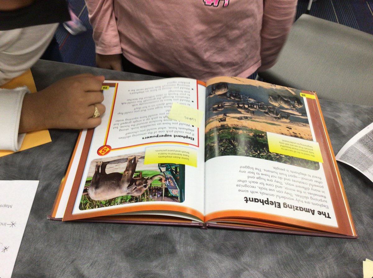 3rd graders "scavenger hunt" with books and sticky notes to locate nonfiction text features.  Thanks to ICS, Lacey, for assisting us.  <a href="/ohemustangs/">Jen Wills</a> <a href="/LIBRARIESinRISD/">Richardson ISD Library & Information Technology</a> <a href="/HeatherHornor/">Heather Hornor (she/her)</a>