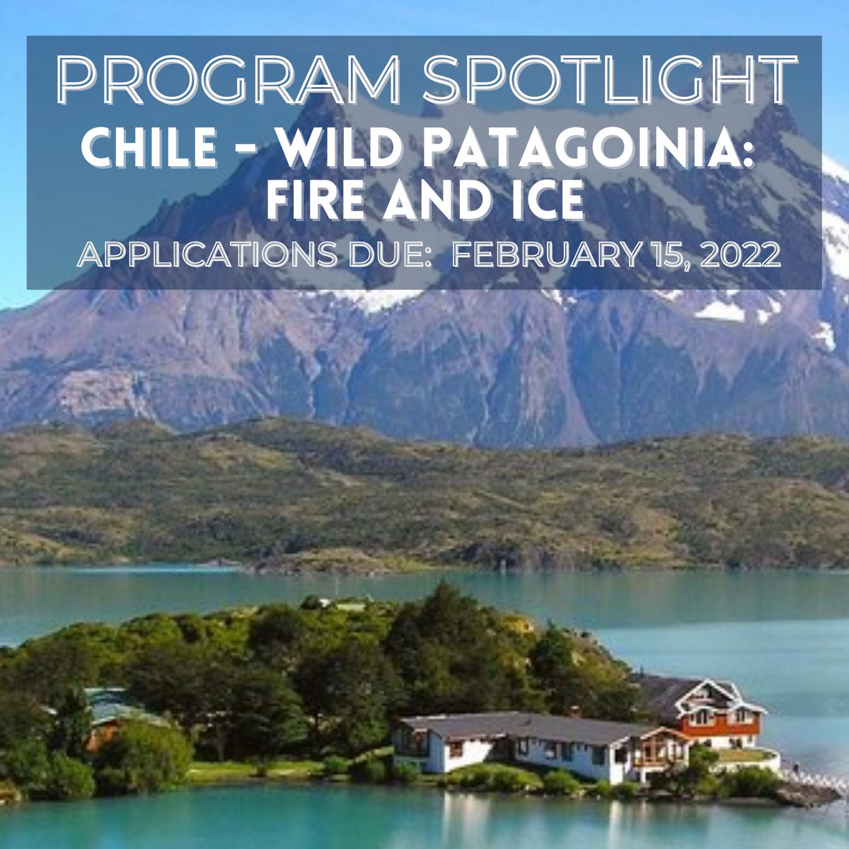 Fall semester and academic year program application deadlines are quickly approaching! Here's the School for Field Studies' Wild Patagonia program. Applications are due on February 15, 2022! To learn more about the program and to apply, visit app.studyabroad.illinois.edu/index.cfm?Fuse…