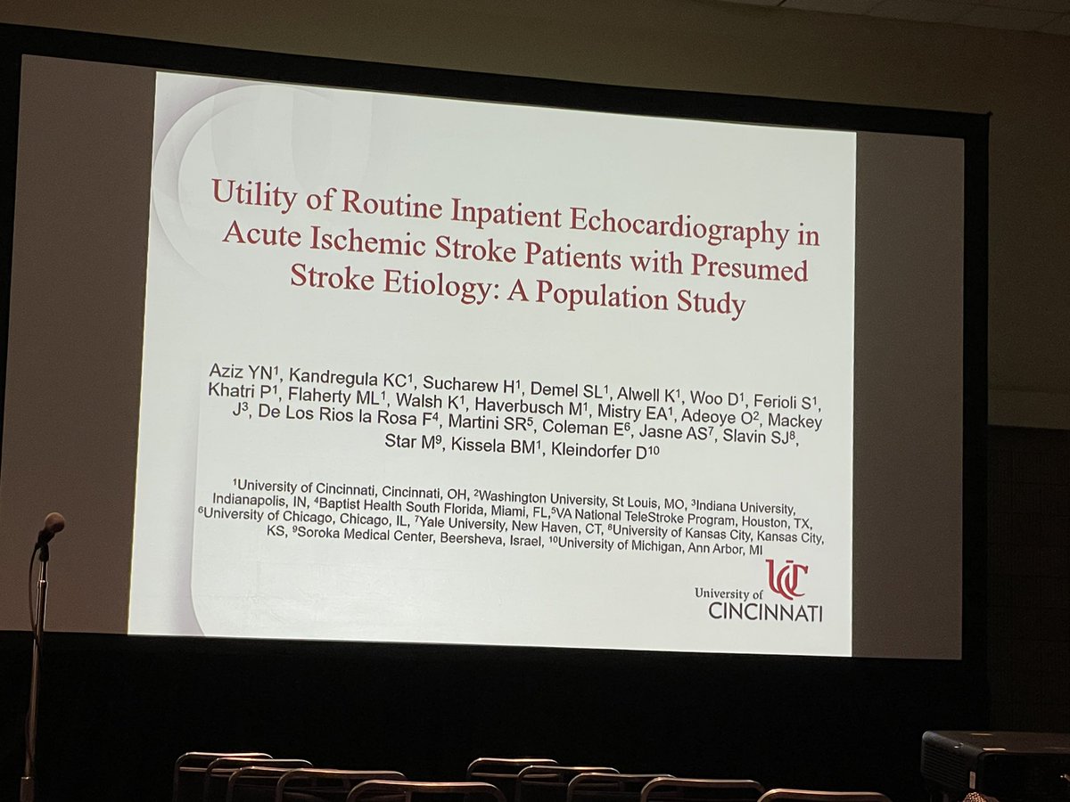 Great presentation from Dr. Yasmin Aziz on utility of TTE in ischemic stroke with presumed known etiology