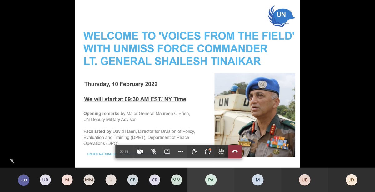 Shailesh_Tin's tweet photo. Shared my experiences as UNMISS FC with a wide ranging global audience under the umbrella of UN DPO. Interactions were particularly useful and will contribute to enhancing UN Peacekeeping in times to come. @unmissmedia @UNPeacekeeping https://t.co/jeX1gTcm68