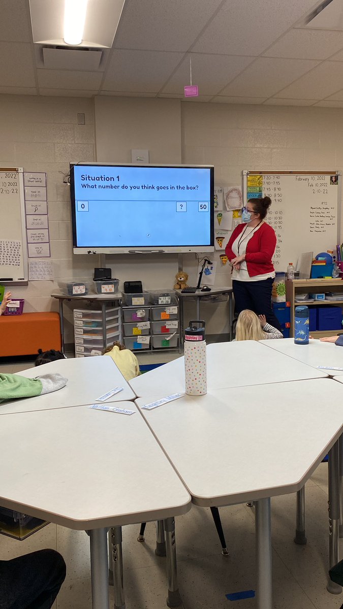 1st graders in Mrs. Kern’s class explore missing numbers on a number line. #teamoldham