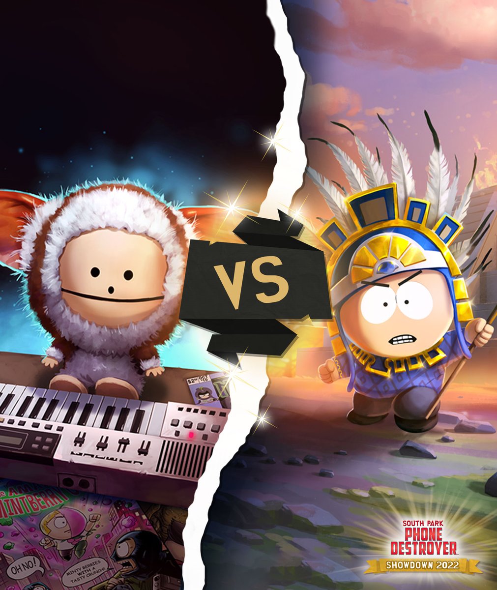 SouthParkPhone's tweet photo. In the final vote of South Park: Phone Destroyer Showdown 2022 we have Gizmo Ike vs Incan Craig! Who do you think will win as the most popular character of Phone Destroyer, New Kid? https://t.co/chsKvmR8yW