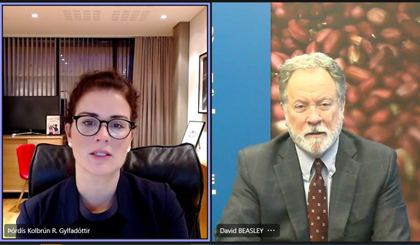 Anne_Poulsen's tweet photo. A small nation with a big voice. Thank you @thordiskolbrun and @MFAIceland for putting your (flexible) money where your mouth is and for being a forceful advocate for multilateral cooperation. @WFP is grateful to have Iceland 🇮🇸 as our partner. https://t.co/bMHENomcoe