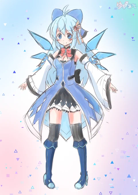 らくがき:ロングチルノちゃん!(新衣装案) 