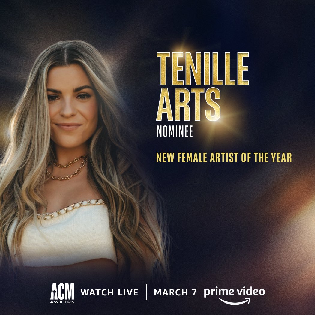 TenilleArts's tweet photo. This is unreal 🙊🥺💗 thank you SO much for this nomination. Tune in to the @ACMawards on March 7th on @PrimeVideo - I can’t wait!! 🥳 #ACMawards https://t.co/sZMiy5Qwou