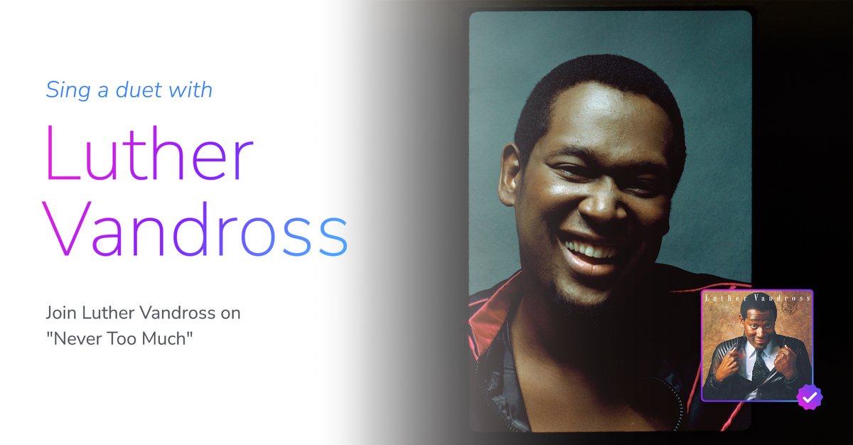 Valentine's day is fast approaching what better way to get into the mood by duetting with Luther. Head over to <a href="/smule/">Smule</a>  now, and sing your heart out believe us it's "Never Too Much". #ValentinesDay
bit.ly/Sing-with-Luth…