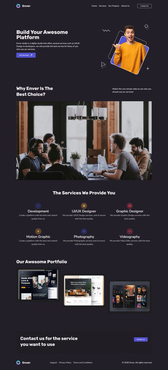 Started to post my projects now on Twitter. Hope I can  learn from fellow developers

html/css/js - no libraries
got design from somewhere online 

Code: github.com/edoitachi/Enver
Preview: focused-murdock-cfb506.netlify.app

#100DaysOfCode #DEVCommunity #100Devs #development