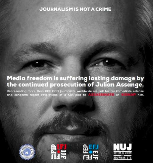 "The International Federation of Journalists, representing more than 600,000 journalists worldwide, calls for Julian Assange's immediate release" #FreeAssangeNOW