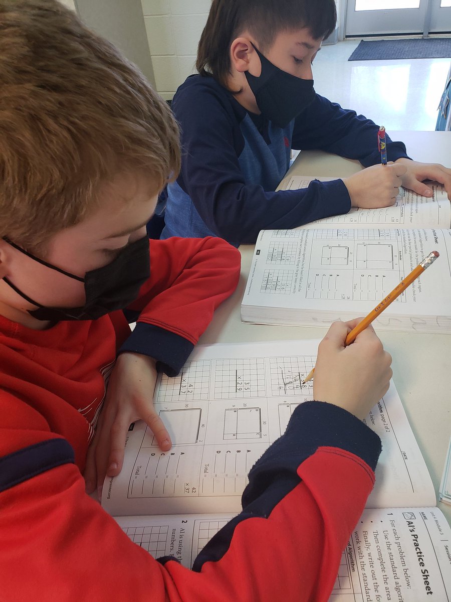 EatonTeaching's tweet photo. Double digits and double the fun! Working in partners on the standard algorithm for multiplication has just begun. 4th graders learning 5th grade math getting it done! #awesomestudents @SparksES_BCPS @MChykoLeighBCPS https://t.co/gcZ2c5bBQx