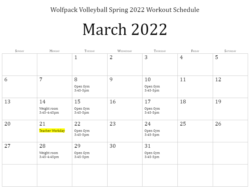 It's time to get back in the gym 🤩🏐 check out the full calendar here bit.ly/vballspring22 Make sure to get an updated physical! #BackWithThePack @PWHSathletics