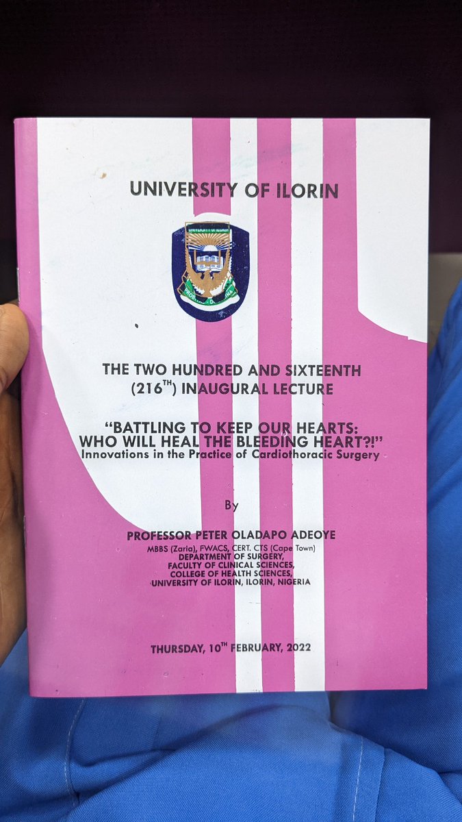 TheLonerMan's tweet image. Professor Peter Oladapo Adeoye takes the stage for the 216th Inaugural Lecture of the University of Ilorin. 

The first Professor of Cardiovascular and Thoracic Surgery of the University of Ilorin.

A beautiful day in the University
