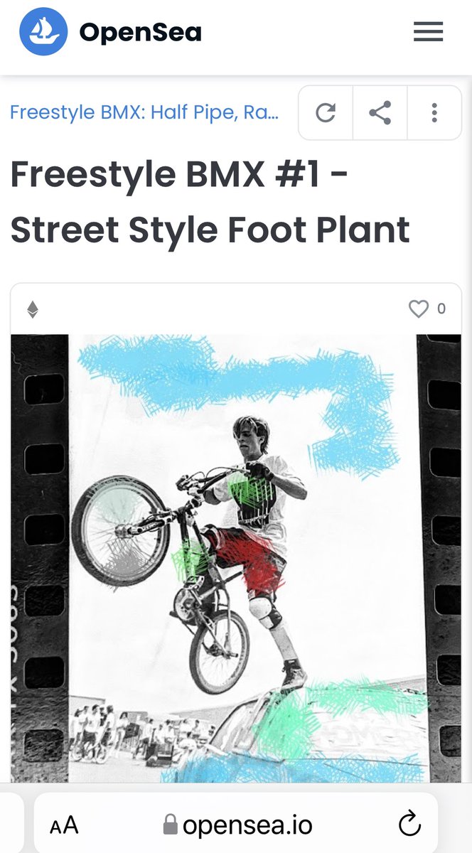 FreestyleBMXnft's tweet photo. The #FreestyleBMX drop is coming to @opensea please follow if your a #bmx fan The #nft below is #1 and is a colorized B&amp;Wphoto from the first #2HipMeettheStreet in 1988. https://t.co/smWHsgXhLo