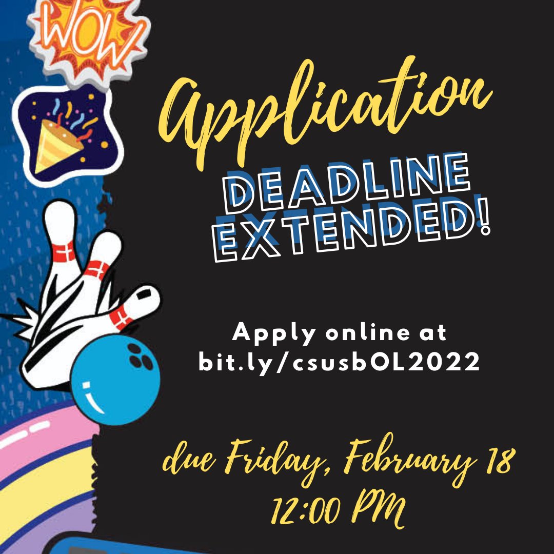 Our application deadline has been extended for our 2022 Orientation Leaders! Apply by Friday, February 18 -- we have a few new Information Sessions you can choose from too! We hope to see your application soon! ✨#CSUSBOrientation #CSUSB