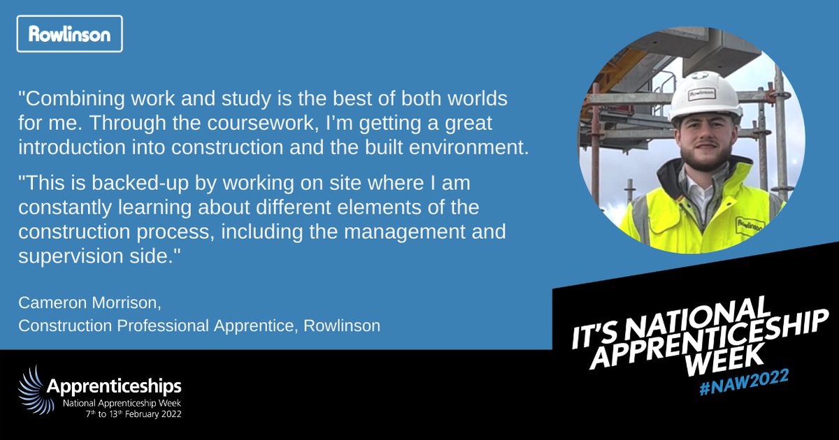 Rowlinson's tweet photo. As part of #NationalApprenticeshipWeek, Cameron shares his view on why #apprenticeship is a great #construction #career choice.
Read more:
https://t.co/UnaVIL1mQ4
#naw22 #buildthefuture #loveconstruction #teamrolo https://t.co/qcRP1FRq3s