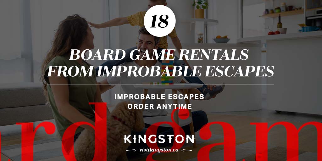#18 of #25 things to do in Kingston this February: Board Game Rentals from Improbable Escapes (<a href="/IEKingston/">Improbable Escapes</a>) bit.ly/3gEuV2s