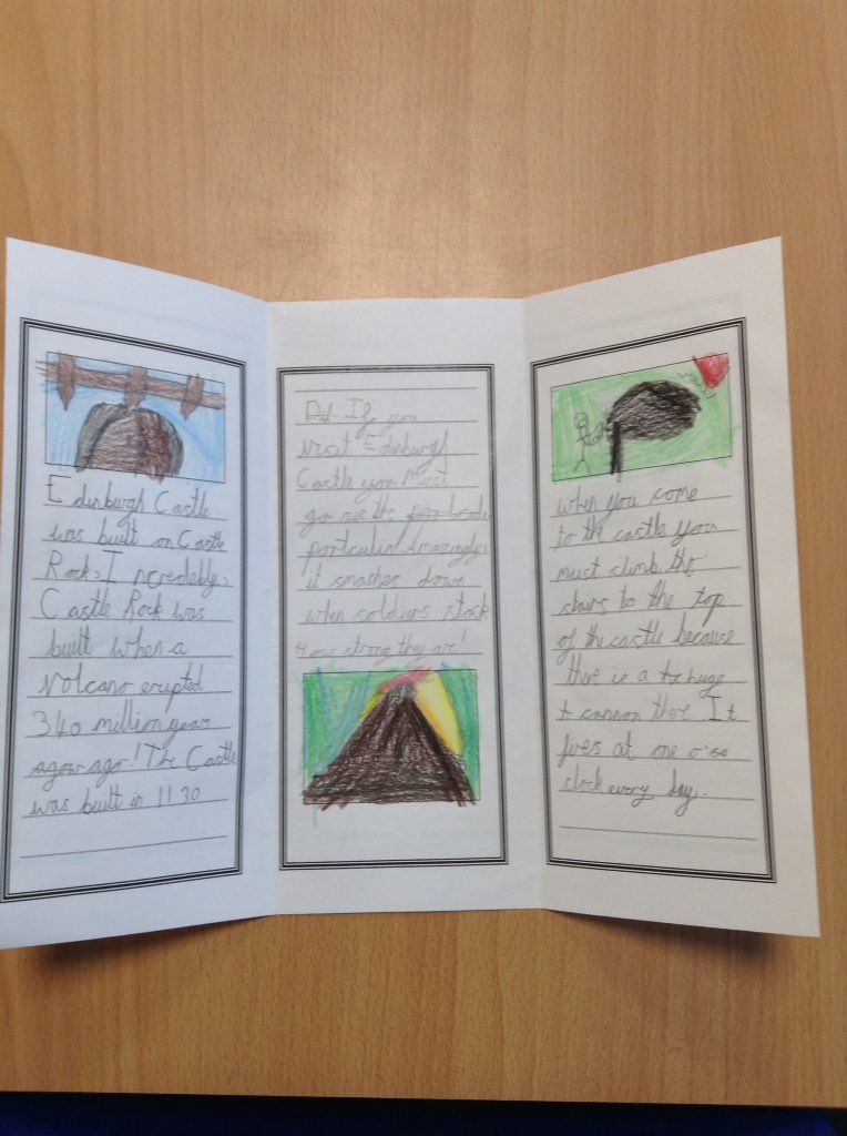 BatleyClass2's tweet photo. We have created some fabulous leaflets all about Edinburgh Castle!🏰👑 https://t.co/NaGLK1Xgu5