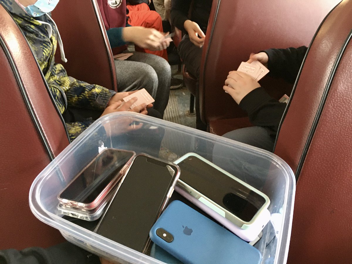 JanderTalen's tweet photo. For bus rides, I force students to trade me their phone for a deck of cards. The bus is louder this way, but that’s exactly the point :).
#CHSROAMS @cochrane_high https://t.co/TwuDtrgPlg