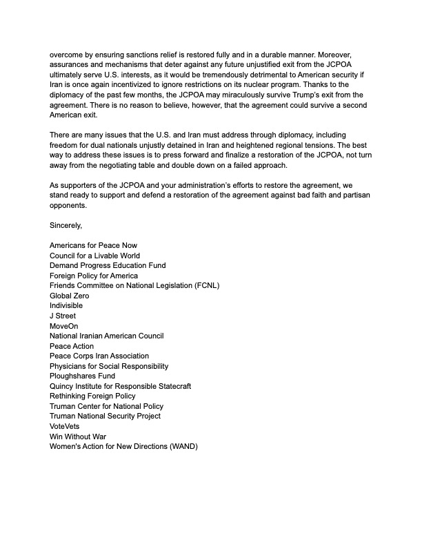 QuincyInst's tweet photo. .@tparsi: "If one truly wishes to avoid both war &amp; an Iranian nuclear bomb, the obvious path is that of the JCPOA."

That's why @QuincyInst recently joined 20 groups urging @POTUS to #ResealTheDeal. @jstreetdotorg @WinWithoutWar @NIACouncil @votevets @IndivisibleTeam @Moveon👇👇 https://t.co/0chLT1SSTE