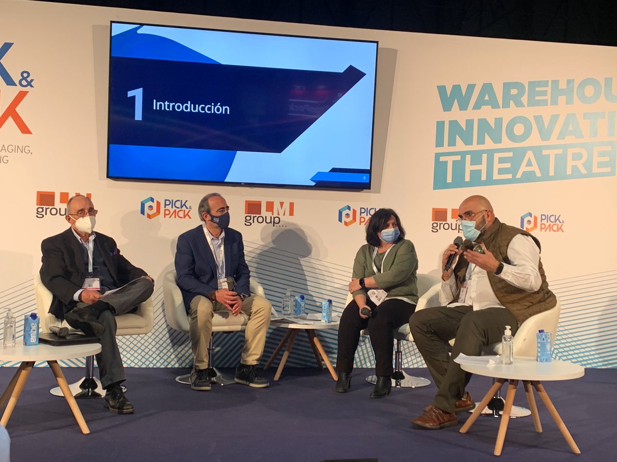 pickpackexpo's tweet photo. Terminamos la jornada en el Warehouse Innovation Theatre de #PICKPACK2022 con una mesa redonda sobre los retos a los que se enfrenta la logística del futuro, junto a @Catelliricardo, @Galian2Jose, José Antonio de Lama y @MerSanson. 🤩🙌🏼 https://t.co/IUIE7m7Lsz