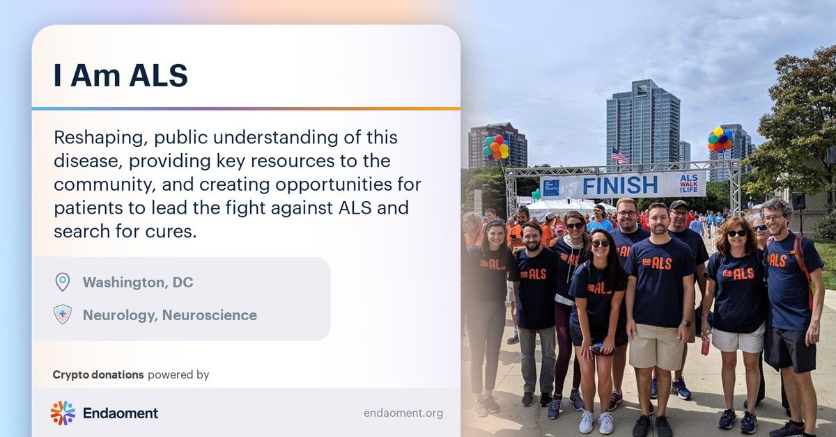 endaomentdotorg's tweet photo. #EndaomentOrg @iamalsorg is a patient-led, patient-centric community, revolutionizing how to end disease. #ALS ⚕️

💸 Give #crypto: https://t.co/I1iG7gBsVA

👤💙 Join the #CryptoConscience community: https://t.co/CJ7LRYZs6l

🗣 Recommend a #nonprofit: https://t.co/XYuCf70QrZ https://t.co/Ud068vR91x