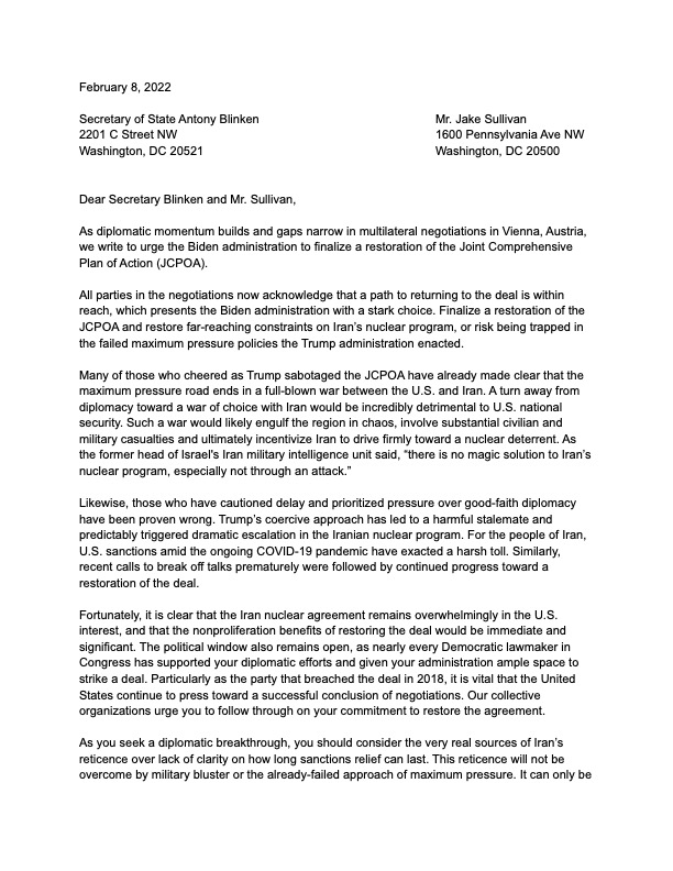 QuincyInst's tweet photo. .@tparsi: "If one truly wishes to avoid both war &amp; an Iranian nuclear bomb, the obvious path is that of the JCPOA."

That's why @QuincyInst recently joined 20 groups urging @POTUS to #ResealTheDeal. @jstreetdotorg @WinWithoutWar @NIACouncil @votevets @IndivisibleTeam @Moveon👇👇 https://t.co/0chLT1SSTE